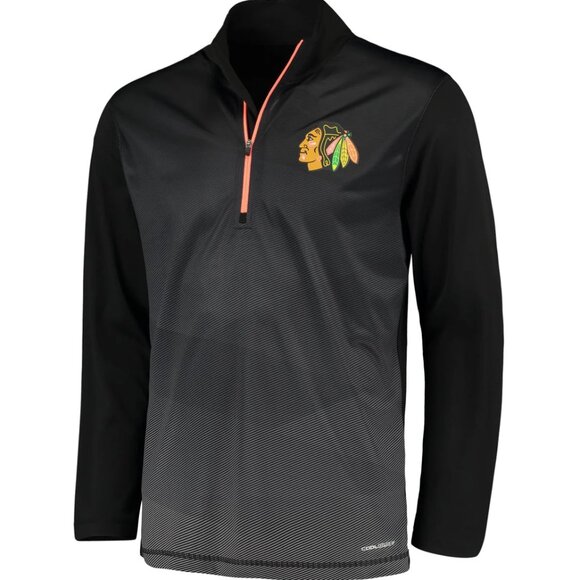 Men's Chicago Blackhawks Crash the Net Cool Base Half-Zip Pullover Jacket (L) - Picture 2 of 7